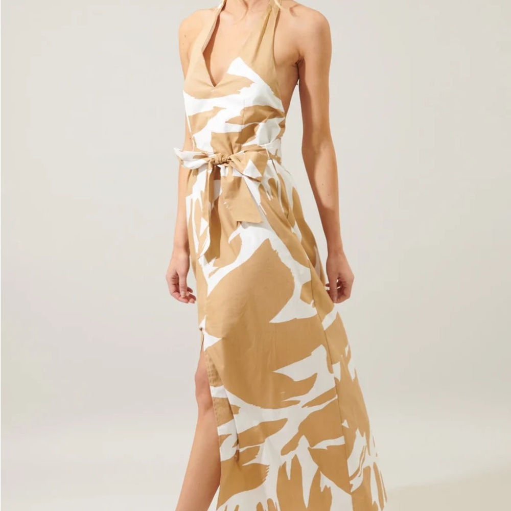 Tropical Backless Maxi Dress - NEVER WORN!